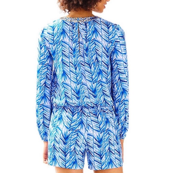 Lilly Pulitzer Colby Costa Verde Lapis Blue Romper - Picture 2 of 6